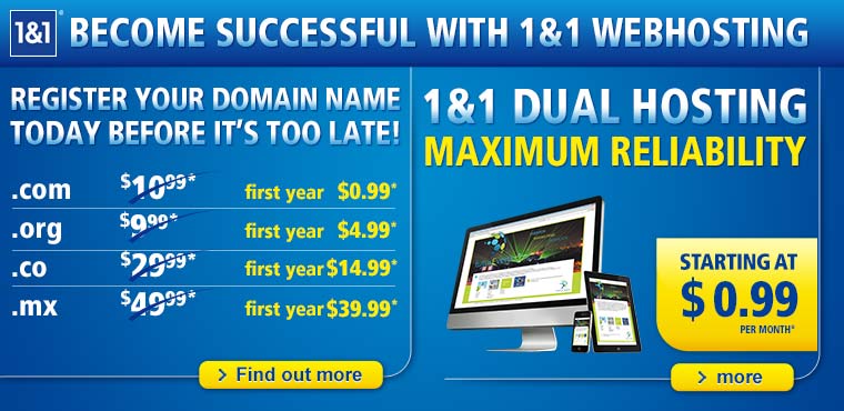 1and1 Web Hosting Discount